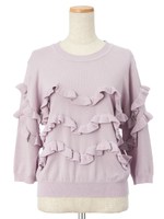 ナミナミフリルニット/ネイビー