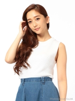 ノースリーブニットトップス/グリーン