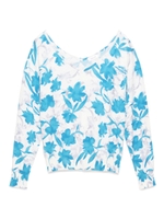 フラワープリントニットプルオーバー/WHT