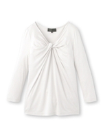 フロントねじりVネックカットソー/ブラック(019)