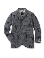 プリントデニムジャケット/ネイビー(193)