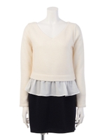 レイヤードペプラムコンビOPS/WHT