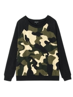 [L]カモフラ切り替えニット/カーキ(527)