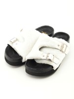 【Omekashi】OMファーサンダル/WHITE