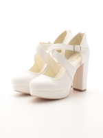 クロスストラップパンプス/ピンク