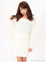 サイドスピンドルニットセットアップ/ホワイト