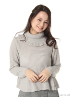 ヒロインAラインフレアタートルニット/シロ