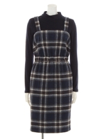 リブ切替タイトドッキングワンピース/オフホワイト