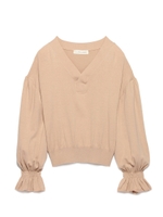 袖ポイントニットプルオーバー/BRW