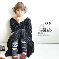 ダブルガーゼグラフチェックワイドワンピース