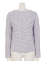 編み切替ボトルネックニット/ピンク