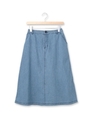 Aラインデニムスカート/ライトブルー(091)