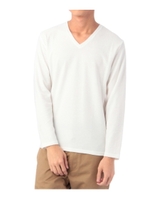 Vネック長袖カットソー/ベビーピンク(071)