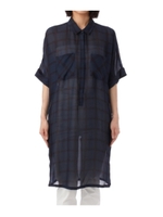 ウィンドウペンチェックシャツワンピース/ネイビー系(293)