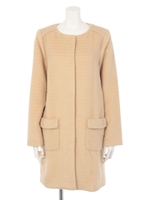 グログランフェイクウールノーカラーＣＴ/ピンク