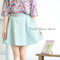 コットンツイルフレアミニスカート