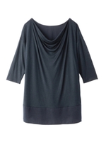 ドレープネック七分袖カットソー/ホワイト(002)