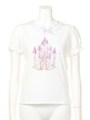 パープルキャッスルプリントTee/白