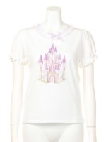 パープルキャッスルプリントTee/白