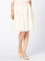 フラワー刺繍フンワリSK/ネービーブルー