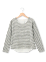 ラメボーダーニットプルオーバー/グレー(012)