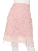 レースレイヤータイトスカート/キャメル