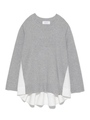バックタックドッキングニットトップス/GRY