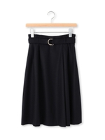 ラップ風ミディスカート/ダークブラウン(043)