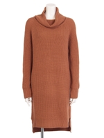 片畦ゆるタートルワンピース/キャメル