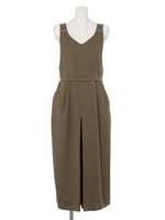 【CASUAL】ポイントバックルオールインワン/カーキ