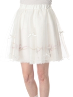 キーモチーフチュールスカート/ホワイト