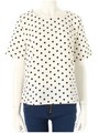 ドット柄ラウンドトップス/ホワイト