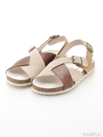 配色コンフォートサンダル/ベージュ