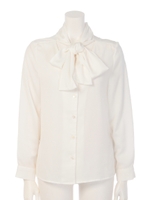 サテンボウタイブラウス/ピンク