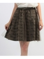 チュール使いカモフラージュ柄スカート/ベージュ(052)