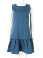 デニム裾フレアワンピース/ブルー