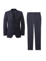 ウールシルク カラーピンストライプ シングルスーツ/グレー(312)