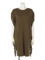 【KiiRA】SIDE FRINGE TUNIC OP/KHAKI