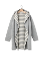 ダブルフェイスフーデッドコーディガン/ネイビー(093)