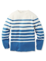 ◆ボーダークルーネックニット/ネイビー(193)