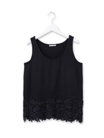 裾レースタンクトップ/ブラック(019)