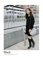 Vネックコクーンワンピース/ブラック