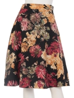 【Omekashi】ぼかしフラワースカート/ブラック