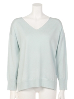 シンプルVネックプルオーバー/ミント