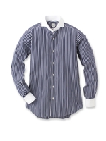 ロンストホリゾンタル クレリックシャツ/ネイビー(393)