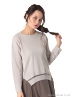 透けラインニットプルオーバー/Light Gray