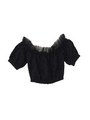 tulle offshoulder blouse/black