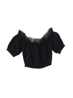 tulle offshoulder blouse/black