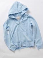 カラー裏毛パーカー/サックス