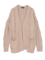 ケーブルknitカーデ/ベージュ